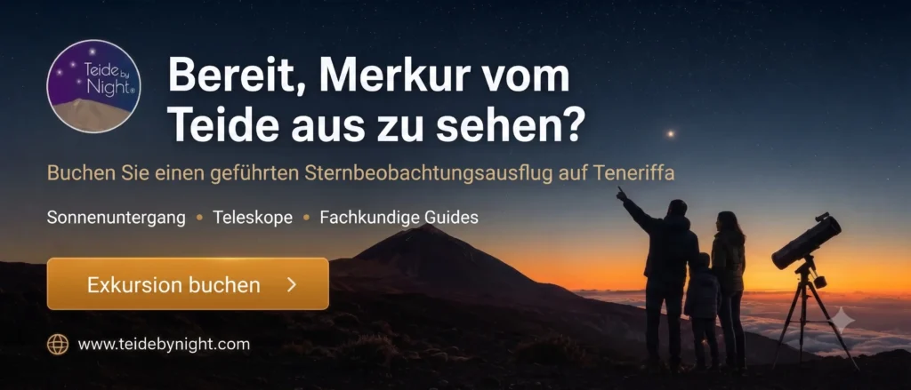 bereit merkur vom teide aus zu sehen